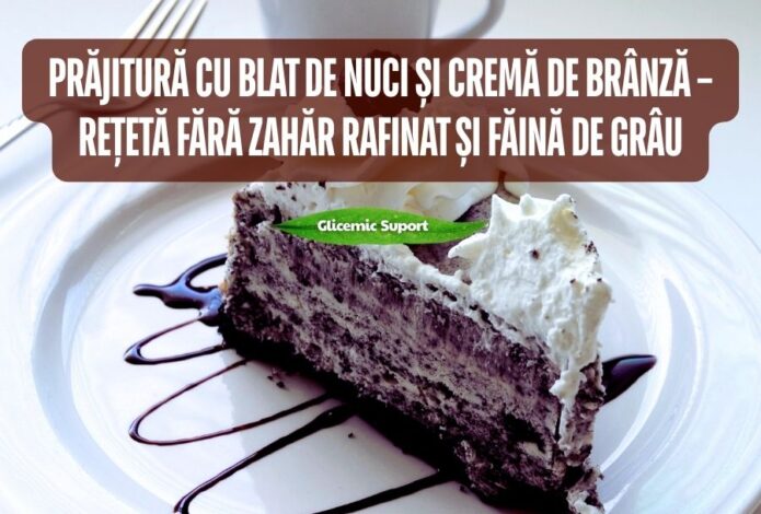 Prajitura cu blat de nuci si crema de branza