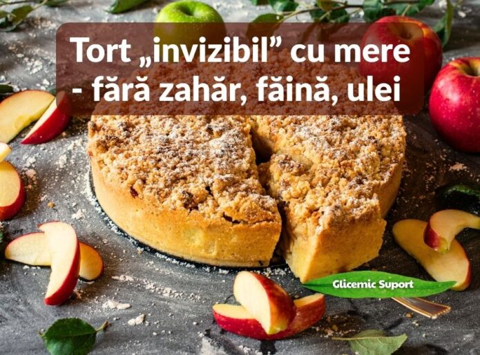 Tort invizibil cu mere - fara zahar, faina, oua, ulei