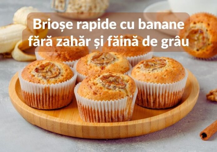 Briose cu banane fara zahar si faina de grau