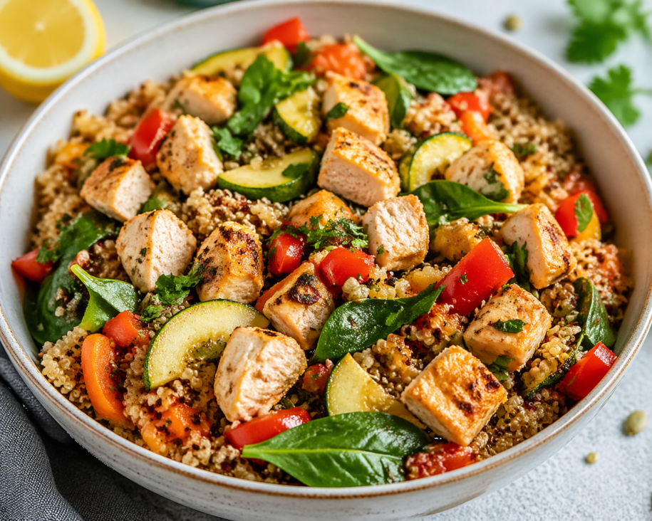 Salata de quinoa cu legume si piept de pui - reteta pentru diabetici