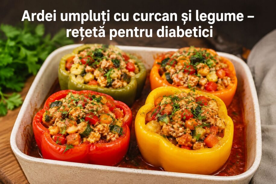 Ardei umpluți cu curcan și legume – rețetă pentru diabetici