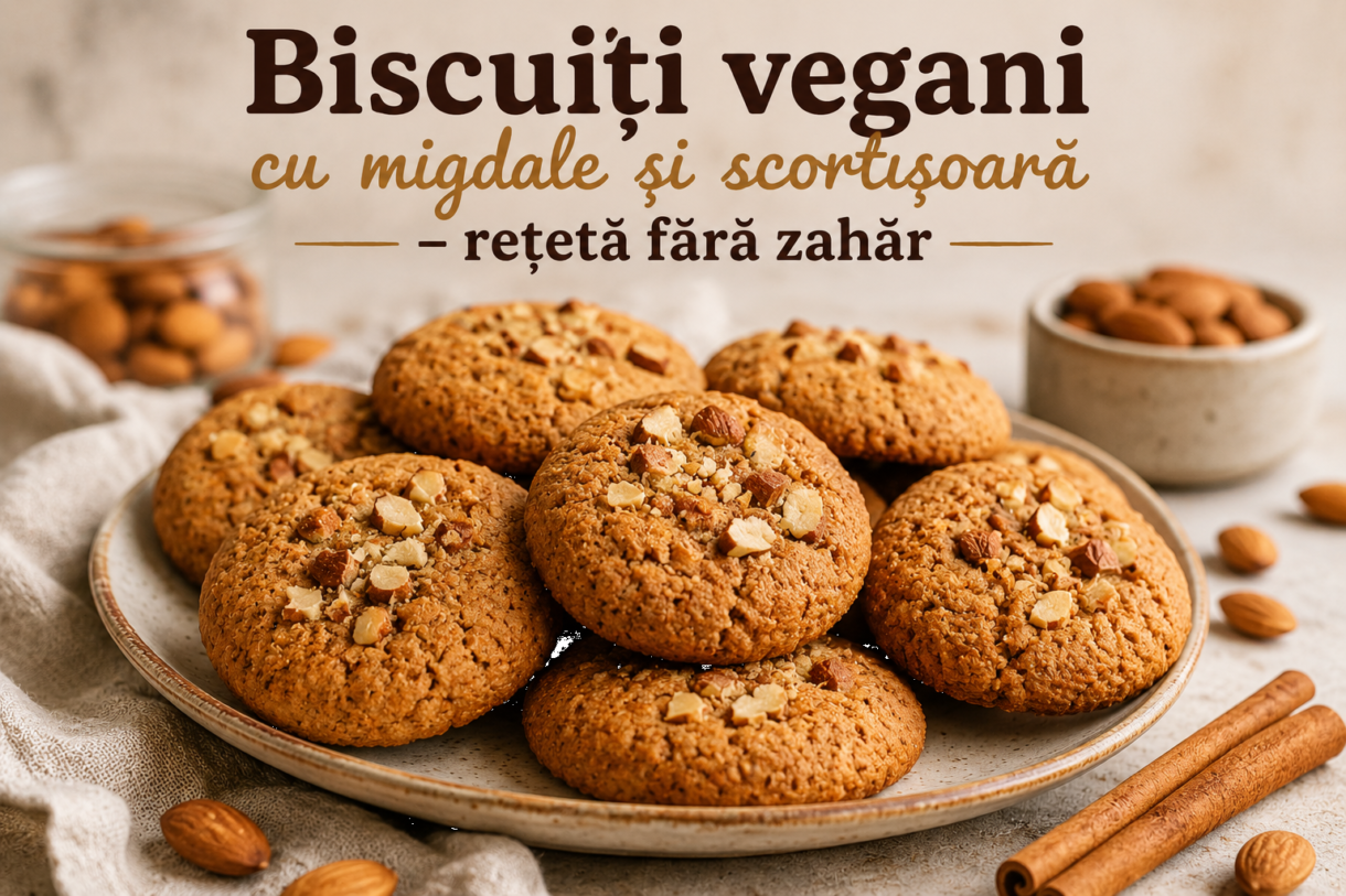 Biscuiti vegani cu migdale si scortisoara - reteta fara zahar