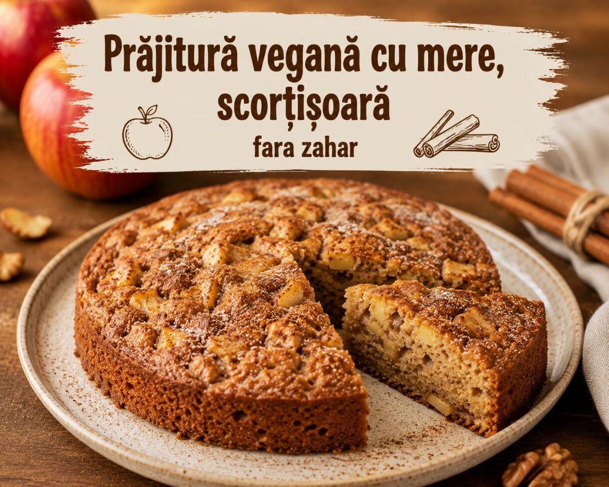 Prajitura vegana cu mere fara zahar