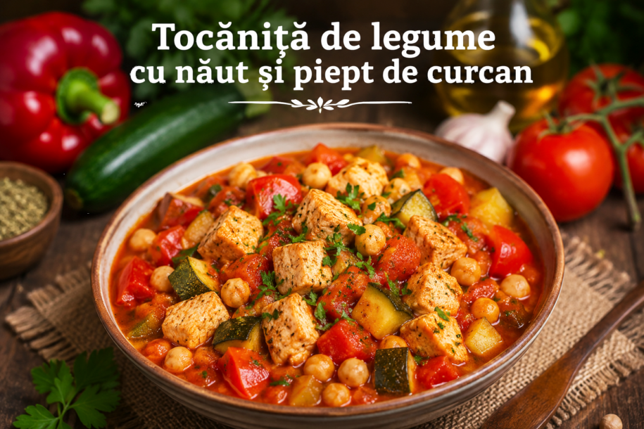 Tocanita de legume cu naut si piept de curcan - reteta diabet