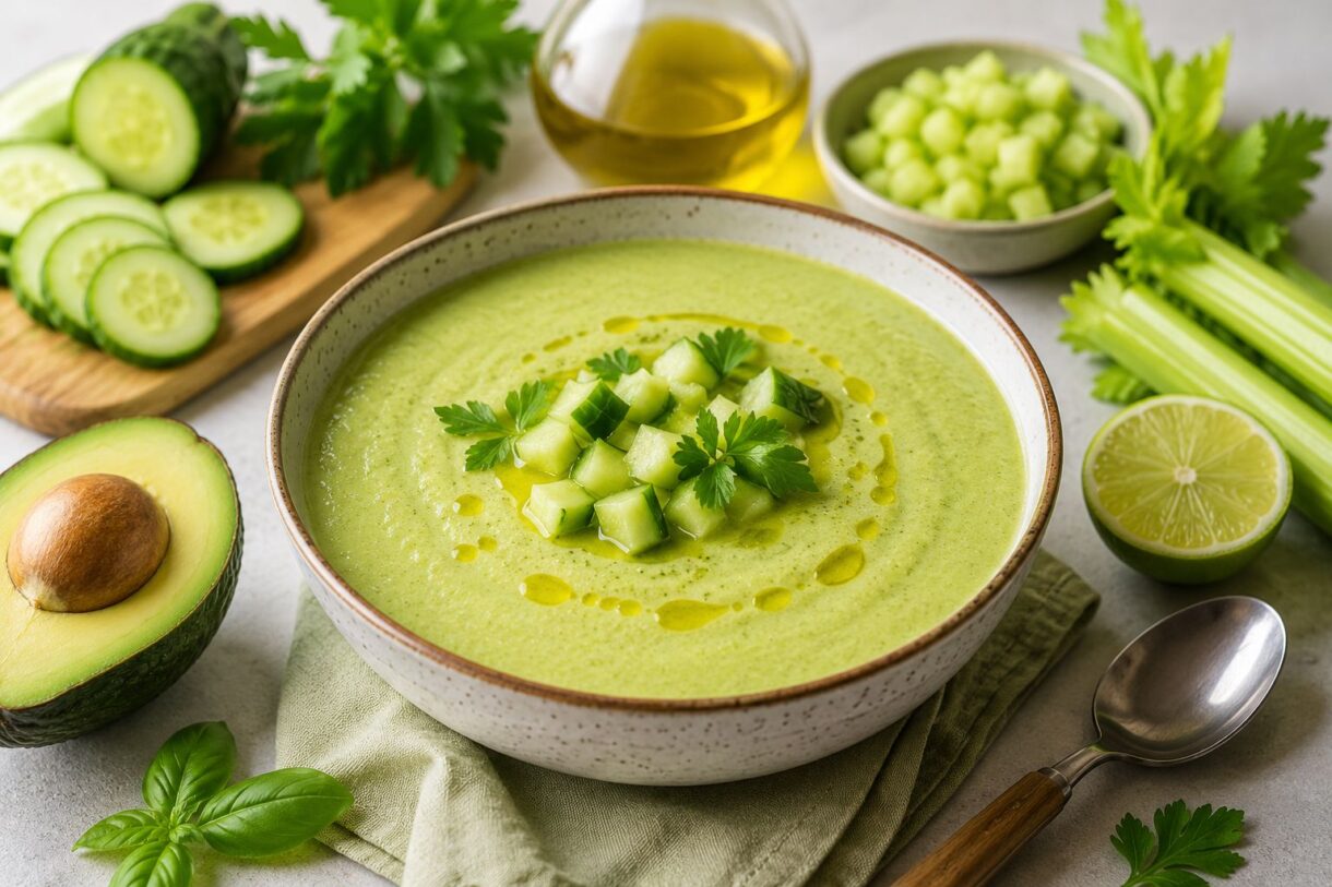 Gazpacho verde cu avocado - reteta pentru diabetici