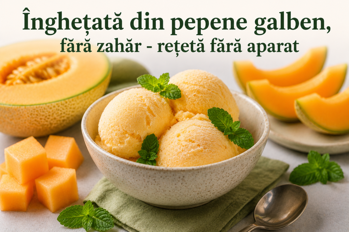 Inghetata de pepene galben fara zahar - reteta fara aparat