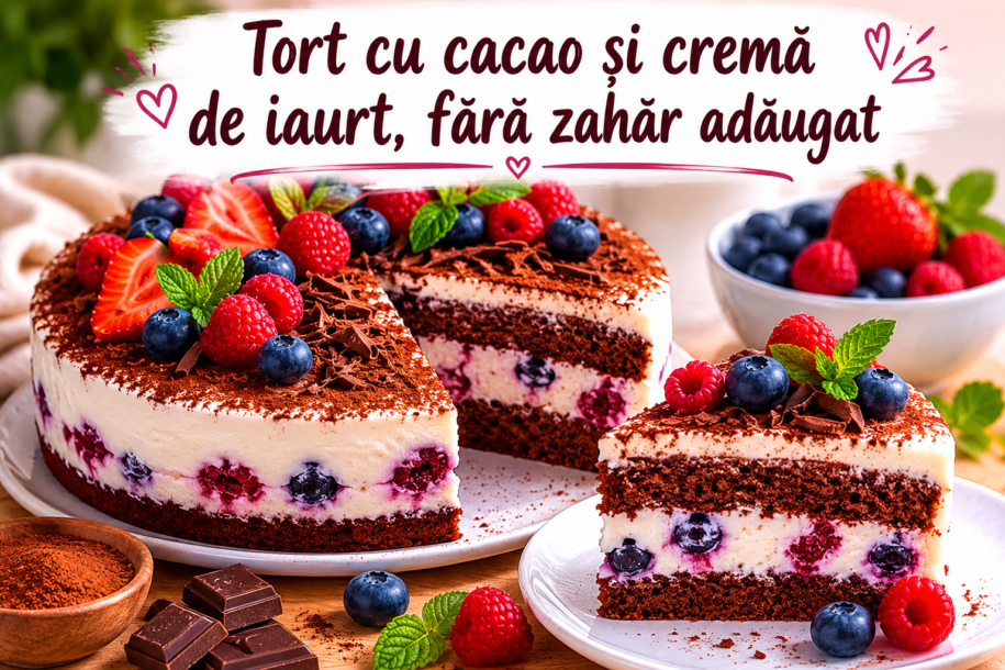 Tort cu cacao si iaurt pentru diabetici