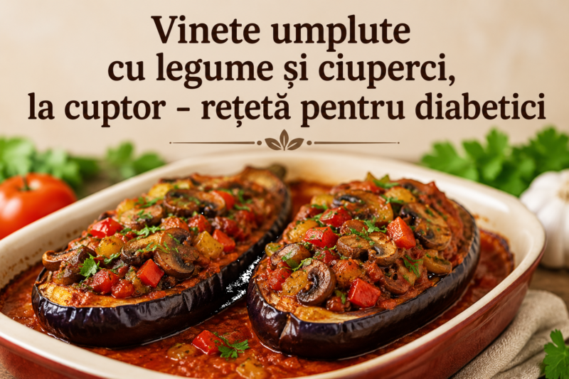 Vinete umplute la cuptor cu legume si ciuperci